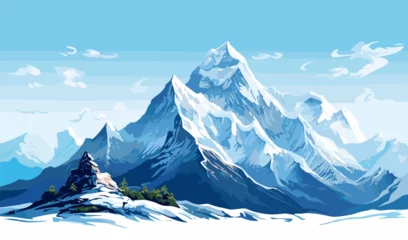 Gordijnen Himalayas vector flat minimalistic isolated vector style illustration © Viacheslav