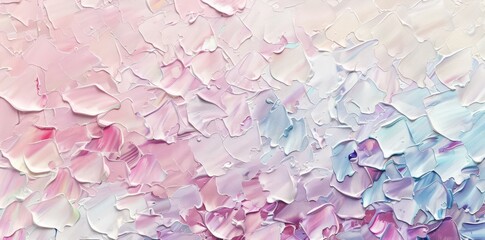 Pastel Pink and Blue Textured Oil Painting
