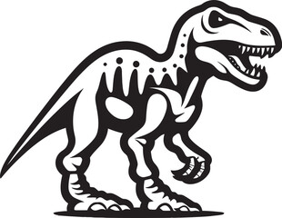 Paleontological Prestige T Rex Icon Design Tyranno Traces Dino Skeleton Vector Logo