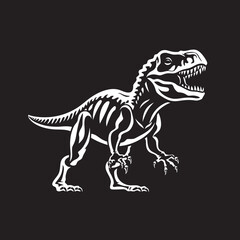 Obraz na płótnie Canvas Primeval Power Dino Skeleton Icon Design Ancient Apex Tyrannosaurus Logo Graphic