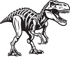 Rex Resurgence Tyrannosaurus Skeleton Graphic Design Tyrannosaurus Tribute Vector Logo Icon