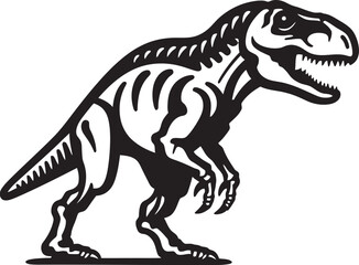 Fossil Finesse T Rex Iconic Emblem Jurassic Jewel Tyrannosaurus Skeleton Vector Logo