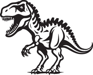 Ancient Apex Tyrannosaurus Skeleton Icon Design Paleontological Majesty Vector Graphic of T Rex Skeleton