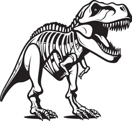Jurassic Jewel Tyrannosaurus Skeleton Vector Graphic Mesozoic Majesty T Rex Logo Icon