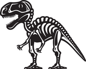 Fossil Finesse T Rex Logo Design Jurassic Jewel Tyrannosaurus Skeleton Icon Vector
