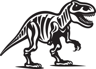Paleontological Powerhouse Vector Tyrannosaurus Icon Mesozoic Majesty T Rex Skeleton Emblem