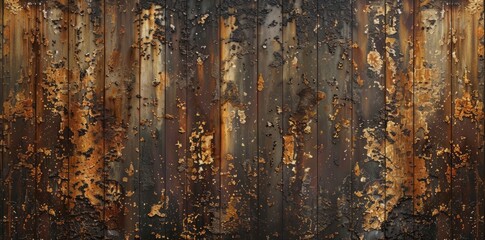 Rustic Corroded Metal Texture with Golden Accents
