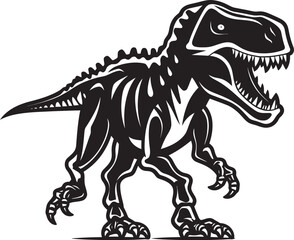 Rex Resurgence T Rex Skeleton Logo Design Icon Jurassic Relic Vector Icon of Tyrannosaurus Skeleton