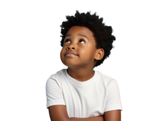 Close up of a thoughtful african boy