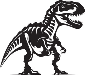Dino Dominion Iconic Design of T Rex Skeleton Fossilized Tyrant Dino Skeleton Vector Logo Design