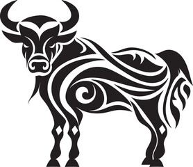 Pacific Paradise Bull Logo in Tahiti Theme Tiki Traditions Tahitian Bull Vector Graphic