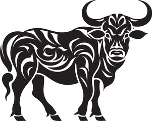 Tiki Bull Tahitian Style Vector Logo Tribal Toro Tahiti Inspired Bull Graphic Icon