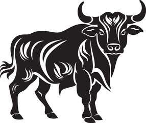 Tribal Toro Tahiti Inspired Bull Graphic Icon Pacific Prowess Bull Vector Emblem in Tahiti Style