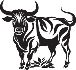 Pacific Pulse Tahiti Bull Graphic Emblem Tropical Taurus Bull Vector Design Inspired by Tahiti