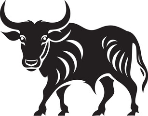 Tribal Toro Tahiti Inspired Bull Graphic Icon Pacific Prowess Bull Vector Emblem in Tahiti Style