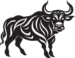 Tiki Toro Bull Graphic in Tahiti Style Pacifica Prowess Vector Bull Design with Tahiti Influence