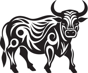 Tribal Tempest Bull Logo in Tahiti Style Island Influence Tahitian Bull Iconic Design