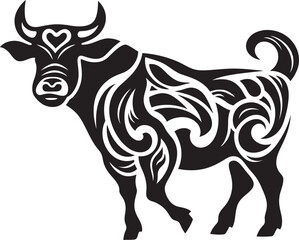 Island Majesty Tahitian Bull Graphic Logo Pacific Pulse Bull Icon in Tahiti Style