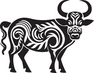 Tribal Tempest Bull Logo in Tahiti Style Island Influence Tahitian Bull Iconic Design