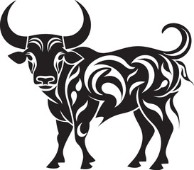Tropic Tribute Tahiti Style Bull Icon Design Tribal Tradition Vector Bull Emblem Inspired by Tahiti