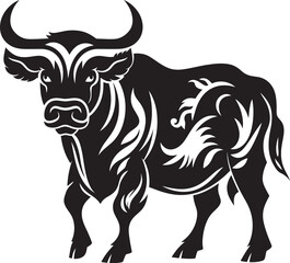 Exotic Elegance Tahitian Bull Graphic Symbol Polynesian Pride Bull Vector Logo with Tahitian Flair