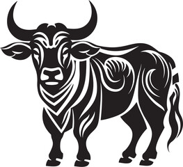 Tribal Taurus Vector Bull Logo in Tahiti Style Polynesian Power Bull Icon in Tahiti Style