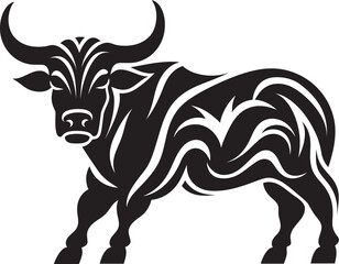Polynesian Power Bull Icon in Tahiti Style Exotic Elegance Tahiti Inspired Bull Vector Emblem