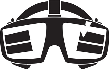 Cybernetic Sight Virtual Reality Icon Design Futuristic Fusion VR Goggles Emblem Logo