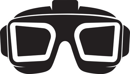 Naklejka premium Reality Revolution Virtual Reality Logo Design Pixel Perception VR Goggles Icon Emblem