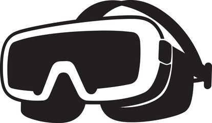 Futuristic Focus Vector Logo with VR Goggles Virtual Vista VR Goggles Graphic Symbol