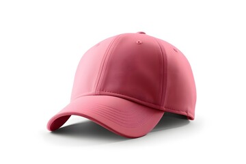 pink baseball cap mockup template isolated on white background, side view. - obrazy, fototapety, plakaty