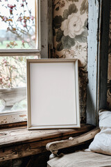 Empty Vertical Frame Mockup View, Frame blank mock up