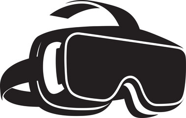 Cyber Spectacles VR Goggles Emblem Design Futuristic Focus Virtual Reality Vector Icon
