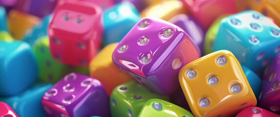 April fool font per dice background. Colorful background. April fool's day background with copy space for text.