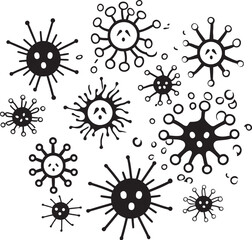 Pathogenic Patterns Vector Logo Design with Virus and Bacteria Biohazard Blend Bacteria and Virus Emblem Icon