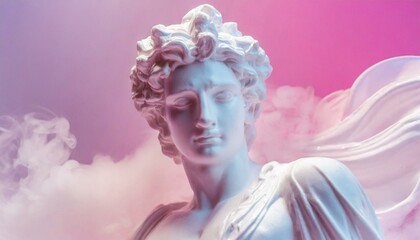Statue vapor wave background concept