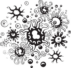 Infectious Innovation Virus and Bacteria Design Icon Germ Genesis Vector Logo with Microbes and Pathogens