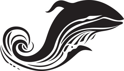 Whalesong Symphony Whale Graphic Emblem in Vector Art Maritime Magnificence Vector Logo Featuring Whale Majesty