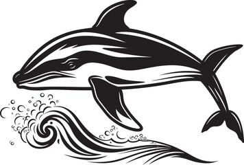 Whalesong Wonder Iconic Whale Design Symbolizing Ocean Harmony Majestic Whale Vector Iconic Logo Design