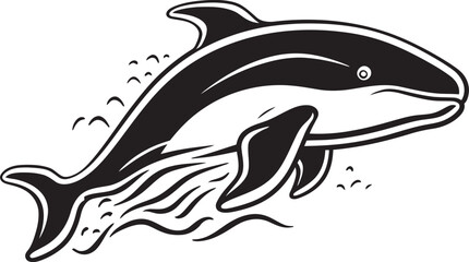 Aquatic Elegance Whale Icon Graphics Dynamic Whale Symbol Vector Logo Design