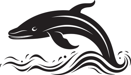 Whalesong Vector Emblematic Logo Design Serene Leviathan Whale Graphic Icon