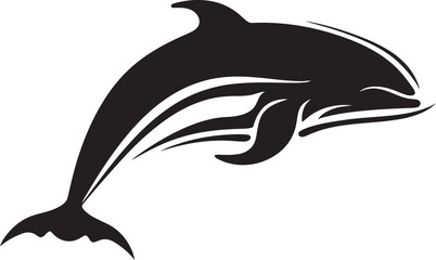 Obraz premium Nautical Nobility Vector Whale Symbol Tranquil Tides Iconic Whale Logo