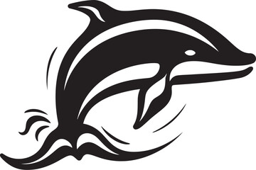 Serene Leviathan Whale Graphic Icon Blue Horizon Whale Vector Logo