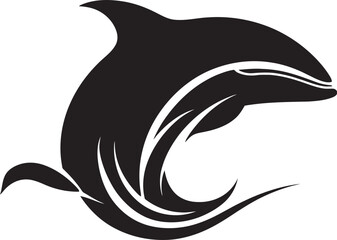 Aquatic Majesty Vector Logo Featuring a Whale Marine Monarch Whale Design Icon