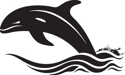 Fototapeta premium Azure Symphony Whale Vector Design Celestial Cetacean Iconic Logo Graphics