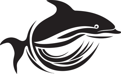 Whale Wonder Graphic Symbol of the Ocean Sea Sovereign Whale Vector Emblem Design