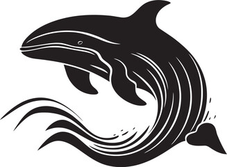 Tidal Triumph Whale Emblem in Vector Aquatic Anthem Iconic Whale Symbol