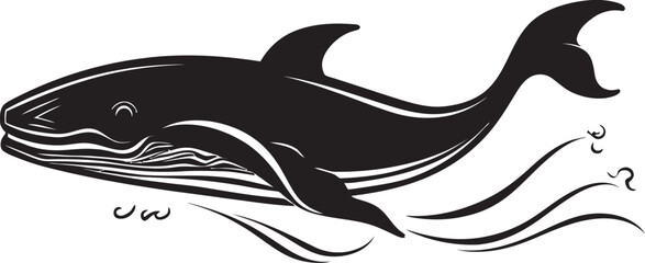 Whalesong Symphony Iconic Vector Design Tidal Triumph Whale Emblem in Vector