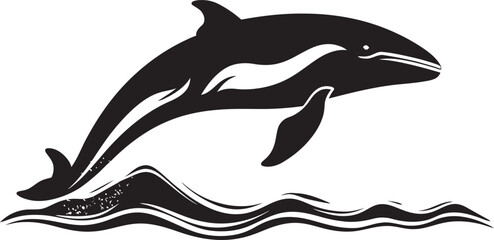 Tranquil Tide Whale Vector Emblem Blue Serenade Emblematic Whale Symbol