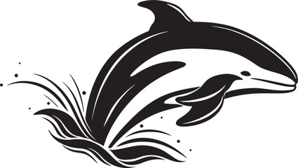 Aqua Allegiance Whale Emblem in Vector Oceanic Opus Iconic Whale Logo Design